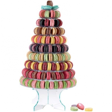 Prancūziškų migdolinių pyragaičių "macarons" stovas (46 CM ; skaidraus plastiko)