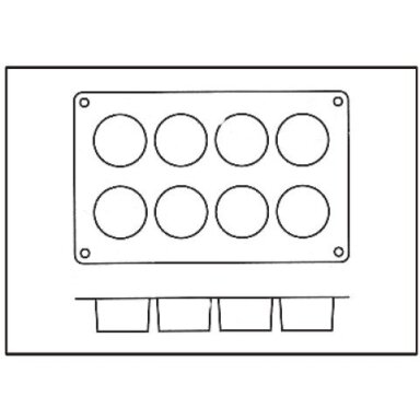 Silikoninė forma "8 cylinders"