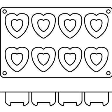 Silikoninė forma "8 savarins coeurs" Silikoninė forma "8 savarins coeurs"